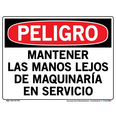 Vestil Vinyl Label Sign, 9-1/2" Height, 12-1/2" Width, Vinyl Label, Rectangle, Spanish SI-D-09-B-LB-011-S